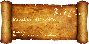 Kerekes Ödön névjegykártya
